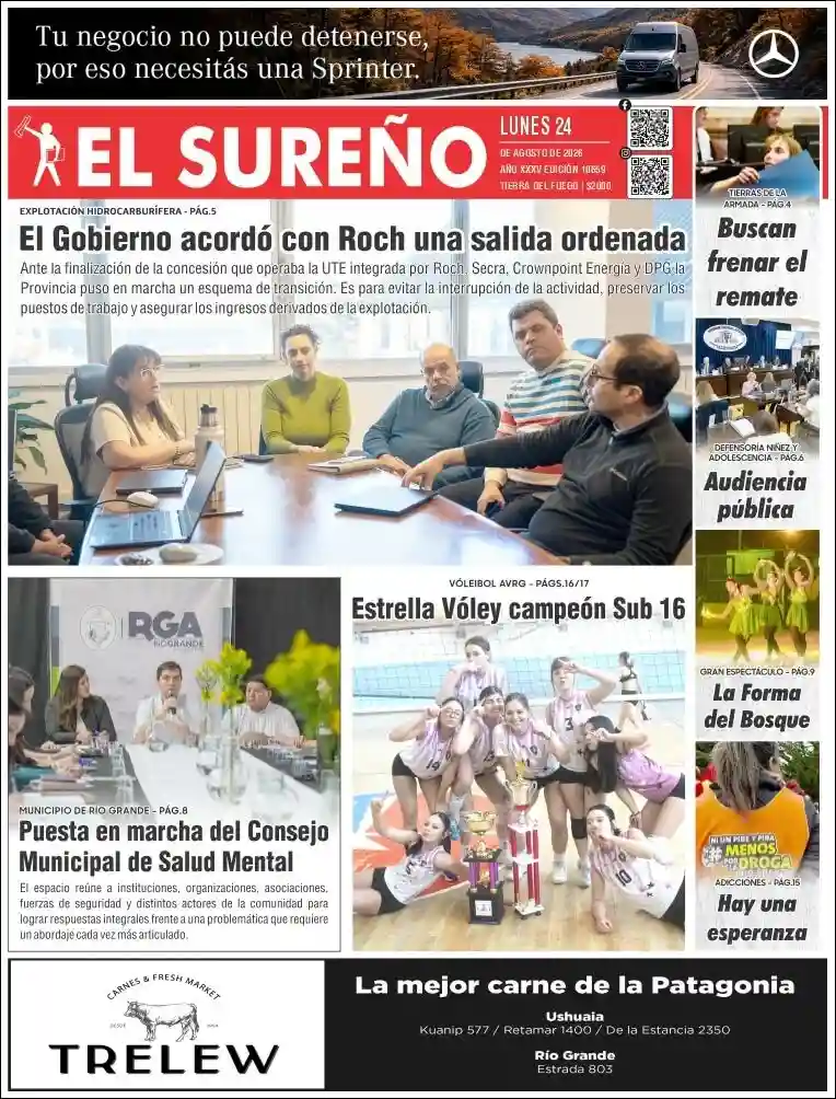Estudios Max | CRISTAL 100.3 MHZ - Tapa del diario El Sureño