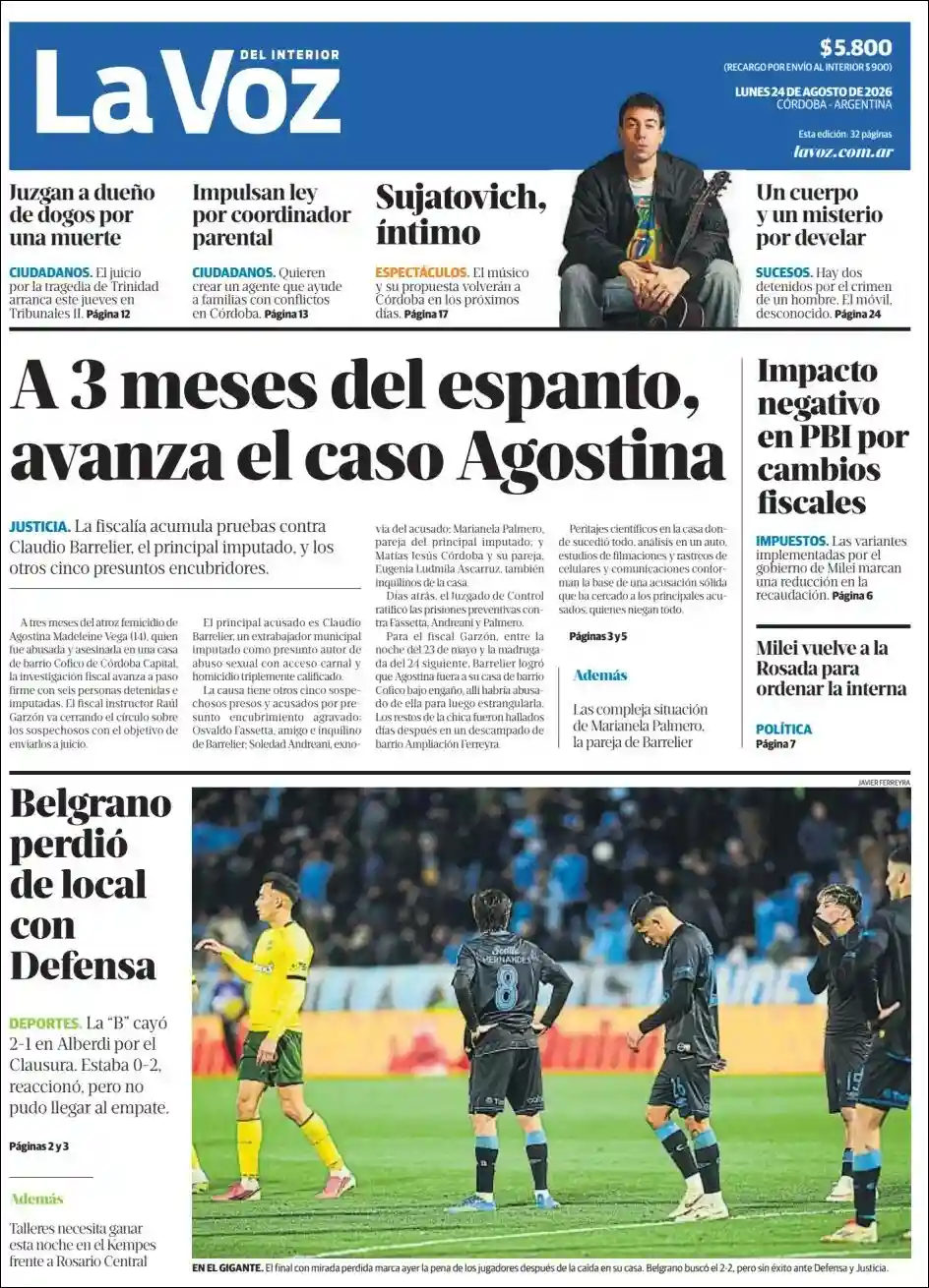 Estudios Max | CRISTAL 100.3 MHZ - Tapa del diario La Voz