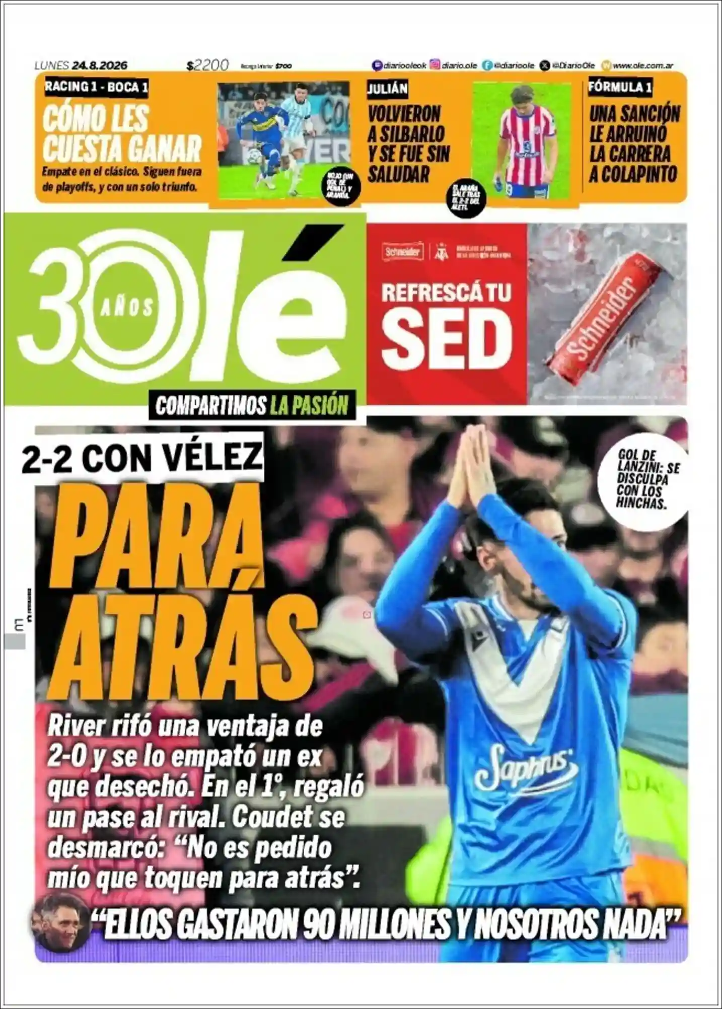 Estudios Max | CRISTAL 100.3 MHZ - Tapa del diario Ole